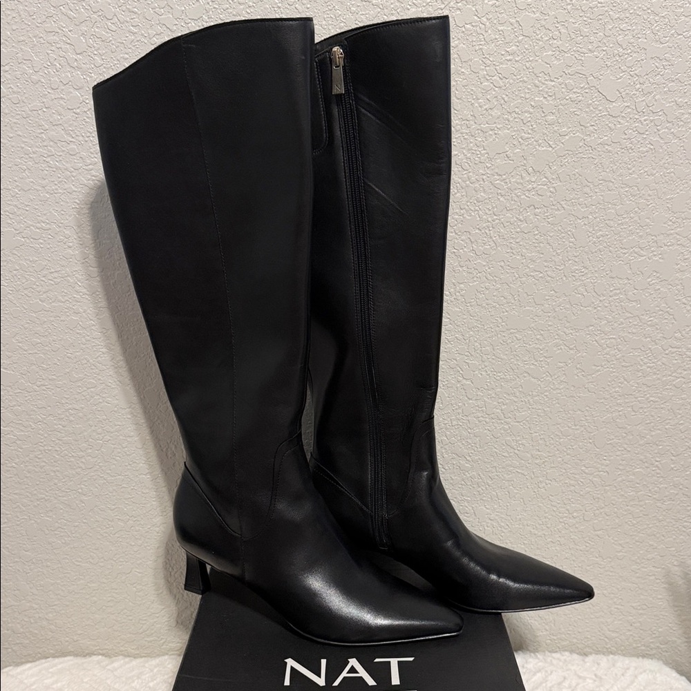 Naturalizer Black Genuine Leather Deesha Boots Size 9- NEW